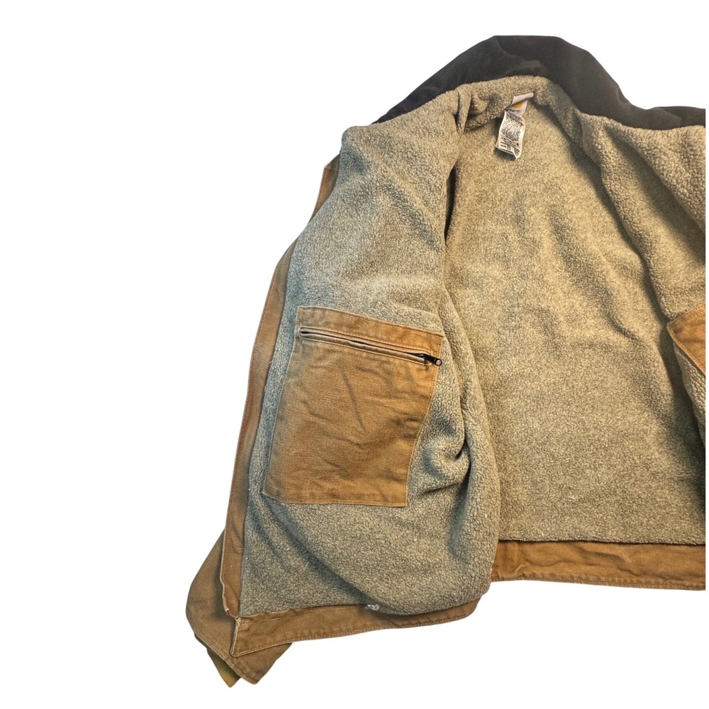 Carhartt C61 Sandstone Ridge Coat 2XL Brown Sherpa Lined 2004 Vintage - Picture 6 of 11